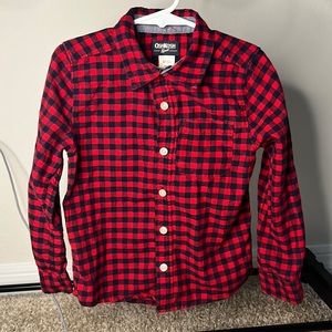 Boys Oshkosh Kids Shirt 5T Kids Button Down Polo Shirt Kids Square Striped Shirt